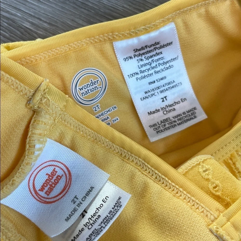 Wonder Nation toddler girls yellow two piece bikini